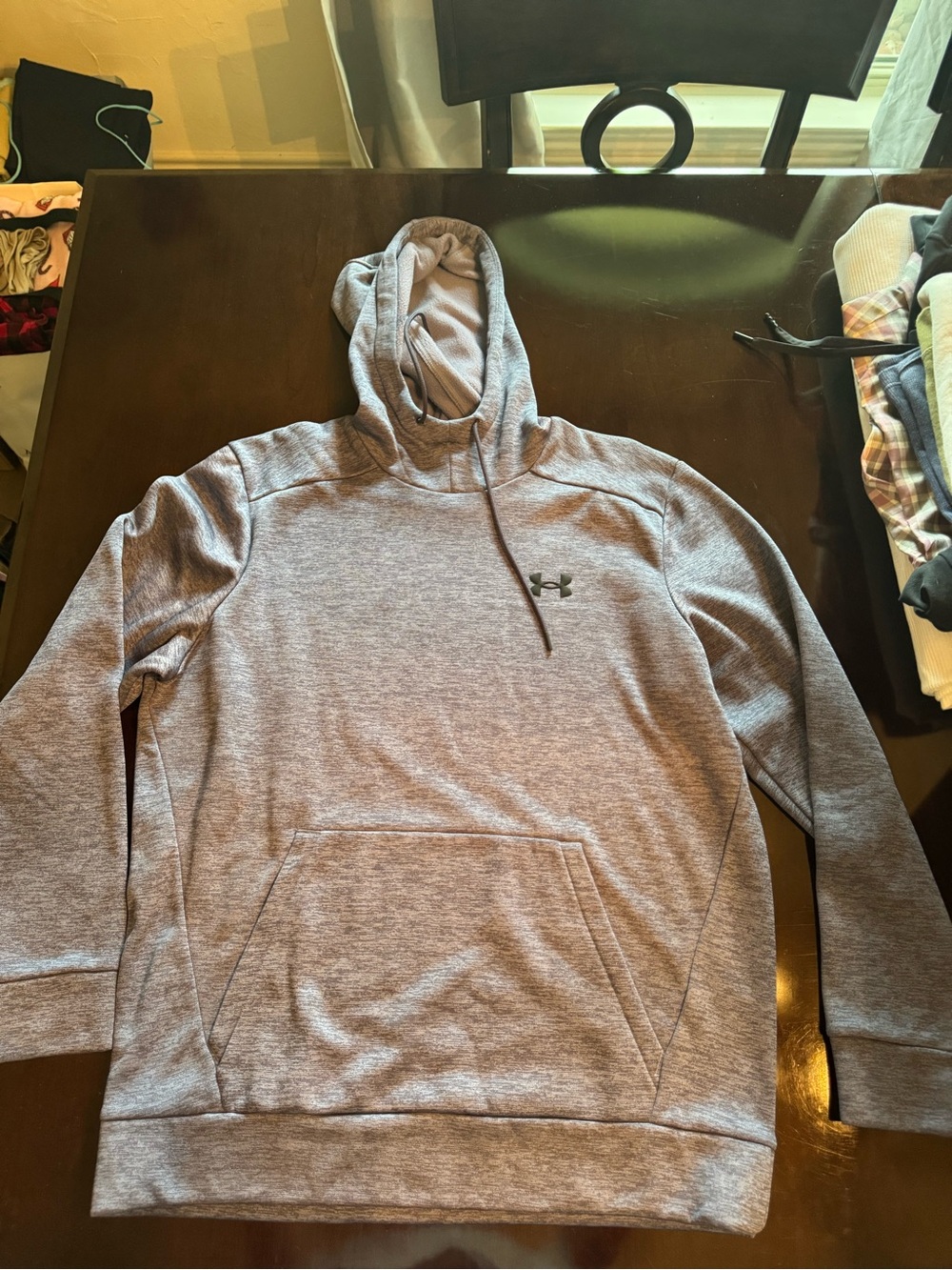 Under Armour Men's Heather Gray Hooded Pullover Sweatshirt - P